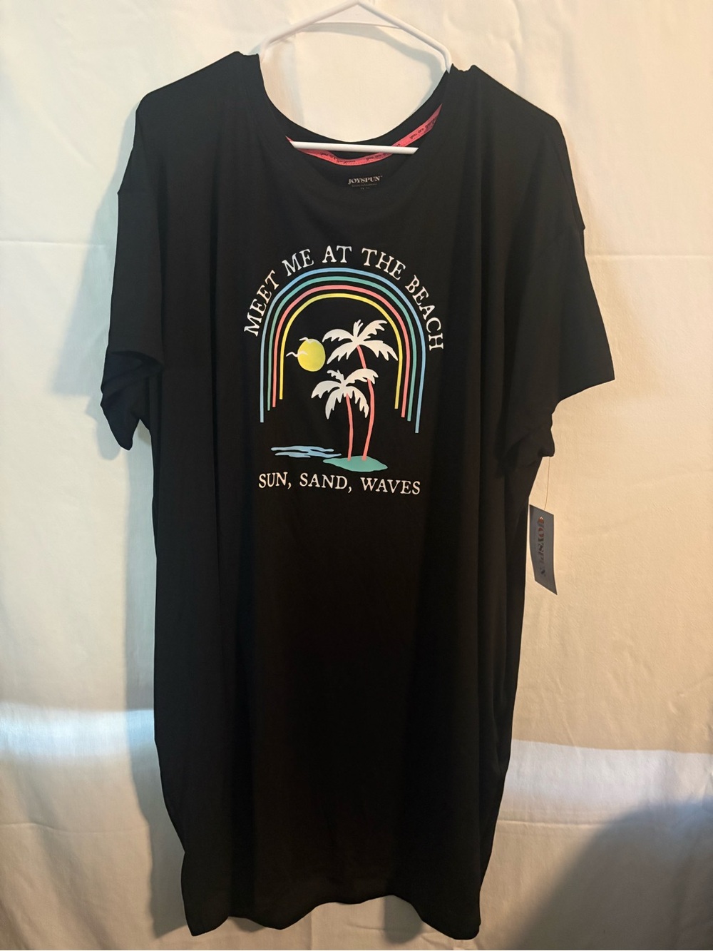Black Graphic Beach Nightshirt - Meet Me At The Beach